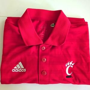 Boys Adidas Cincinnati Bearcats Long Sleeve 3 Button Polo Shirt Size Large